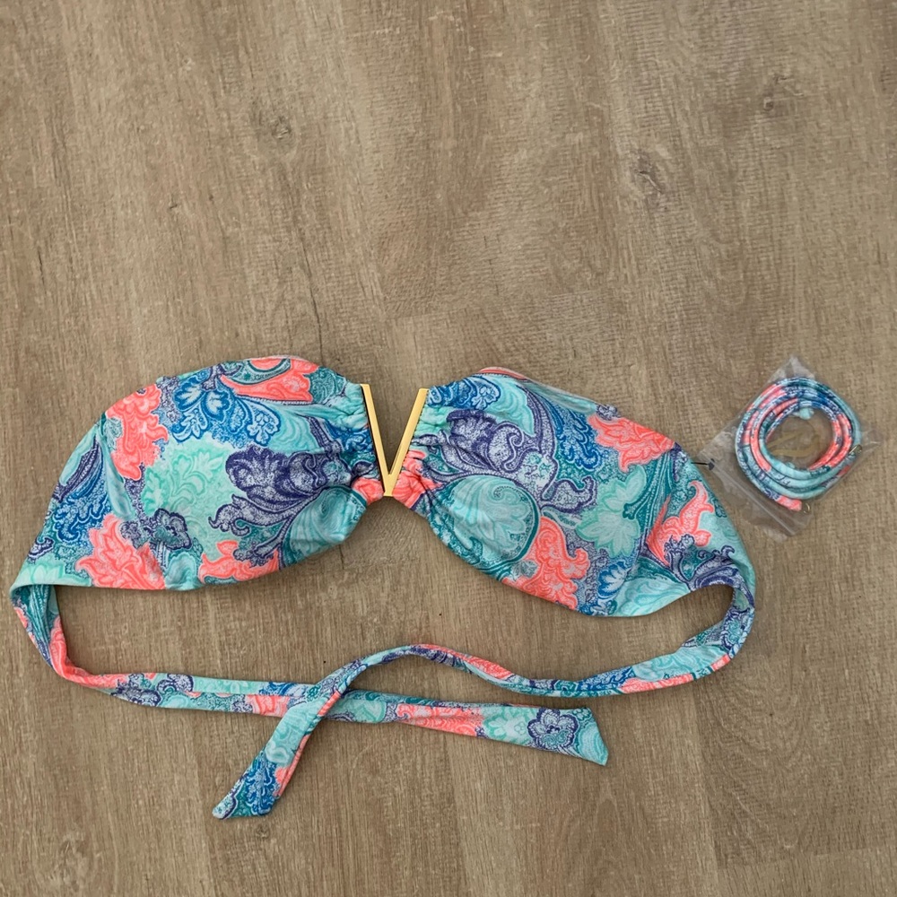 Victoria secret tie up bandeau bathing suit top